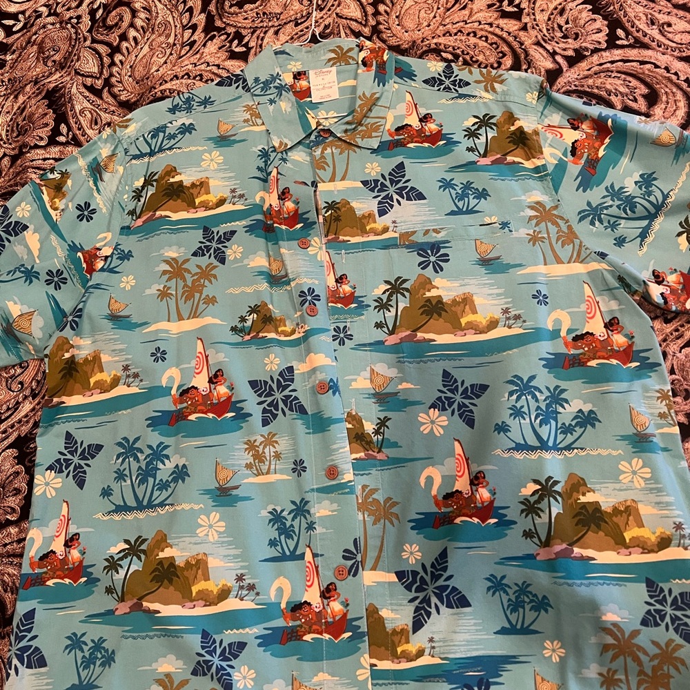 Disney’s. Moana Print Button-Up Shirt
